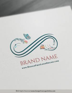 Шаблон логотипа с цветочным символом татуировки бесконечности