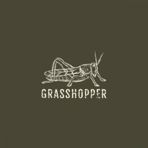 Шаблон винтажного логотипа кузнечика