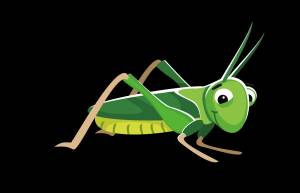 Кузнечик на прозрачном фоне для детей