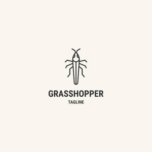 Шаблон дизайна логотипа линии кузнечика