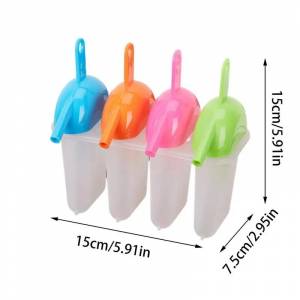 Формы для мороженого для детей, 4-полостная форма для мороженого с цветной ручкой, многоразовая форма для мороженого, форма для домашнего фруктового сока