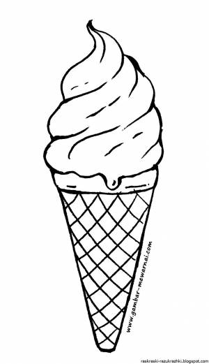Раскраска мороженое рожок