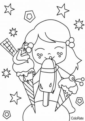 Раскраска Любительница мороженого