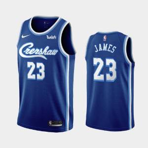 оригинальную Los Angeles Lakers 23 LeBron James Royal Crenshaw баскетбольная майка NBA