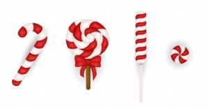 Набор реалистичные рождественские конфеты