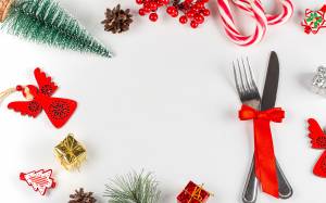 Картинки Новый год ножик Елка Леденцы Подарки Ягоды шишка 3840x2400