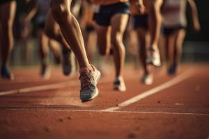 Спортсмены, бегущие по легкой атлетике, генерируют иллюстрации ai