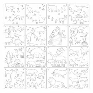 Трафареты легко чистить, многоразовые фототрафареты для животных, цветов, растений, шаблоны для дерева