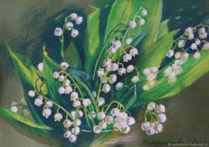 Красивые ландыши в лесу