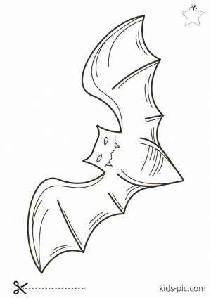 Шаблон Летучей мыши на Хеллоуин для вырезания