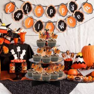 3 яруса Хэллоуин фотополка летучая мышь шаблон картонная башня лечить кондитерский Торт еды дисплей фестиваль Декор поставки