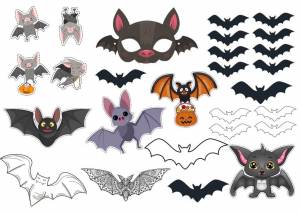 Шаблон Летучей мыши на Хеллоуин для вырезания