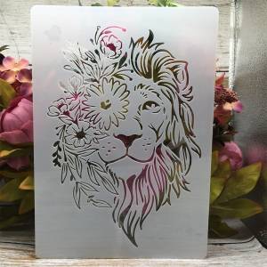 29 см Мандала Цветок Лев DIY слойные трафареты настенная живопись Φ декоративный шаблон