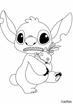 Раскраска Испуганный Стич