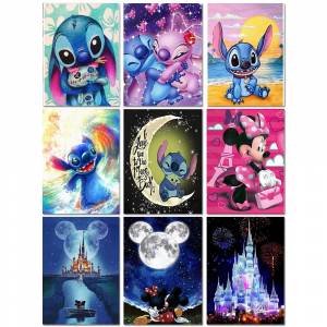 Картина на холсте из сериала «Лило и Стич» из мультфильма Disney, настенные художественные плакаты и принты, украшение для детской комнаты, подарок, украшение для дома