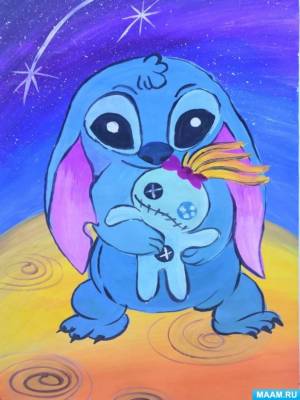 Мастер-класс по рисованию гуашью героя мультфильма «Лило и Стич»