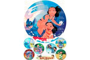 Вафельная картинка Лило и Стич -2