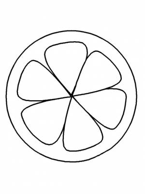 Раскраски Раскраска Долька лимона фрукты