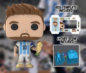 Файл STL ЛИОНЕЛЬ МЕССИ FUNKO POP 3 PACK