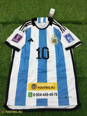 Футболка MESSI 10 сборной Аргентины 2022 года для ЧМ в Катаре ⚽  от 2 920 руб