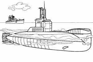 Подводная лодка раскраска