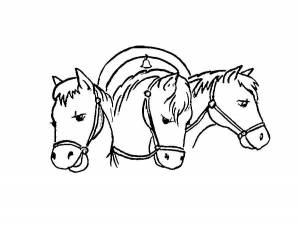Раскраска Тройка Лошадей