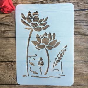 29*21 см цветок лотоса DIY трафареты настенная живопись раскраска для скрапбукинга рельефная декоративная альбомная бумага шаблон карты, ткань