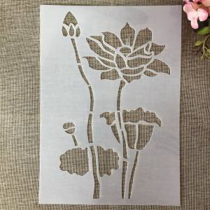 29 см Цветок лотоса DIY слойные трафареты настенная живопись раскраска для скрапбукинга тиснильный альбом декоративный шаблон