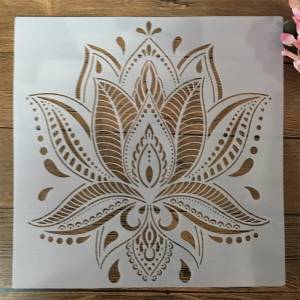 Геометрические трафареты с рисунком мандалы лотоса для самостоятельного нанесения слоев фотообои декоративные трафареты 30*30 см