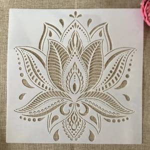 Геометрические трафареты с рисунком мандалы лотоса для самостоятельного нанесения слоев фотообои декоративные трафареты 30*30 см