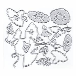 Металлические штампы для резки листьев лотоса и цветов для изготовления карт, наборы для резки бумаги с тиснением, наборы для альбомов и рукоделия, шаблоны, трафареты 2023