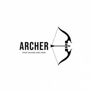 Дизайн логотипа стрельбы из лука, логотип archer, чистый и минималистичный логотип, векторный шаблон спортивного логотипа