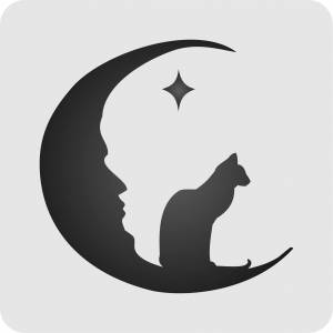 Трафарет кошка на луне
