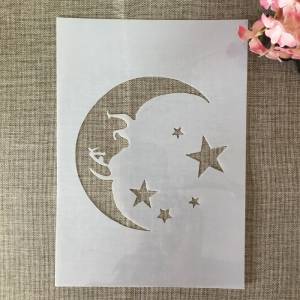 29 см Сонная луна и фотография, DIY слои, трафареты, картина, фотография, декоративный шаблон
