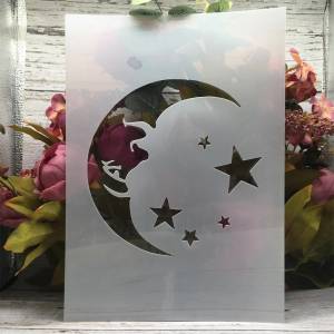 29 см Сонная луна и фотография, DIY слои, трафареты, картина, фотография, декоративный шаблон