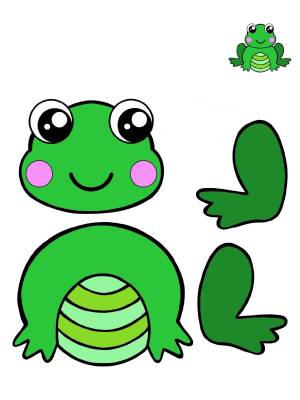 Шаблон лягушки для вырезания из бумаги