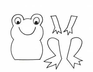 Шаблон лягушки для вырезания из бумаги