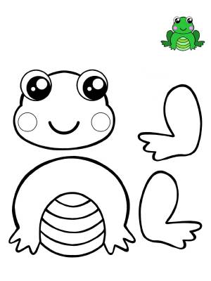 Шаблон лягушки для вырезания из бумаги