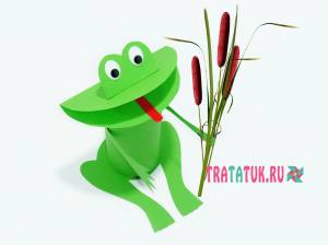 Лягушка из втулки от туалетной бумаги