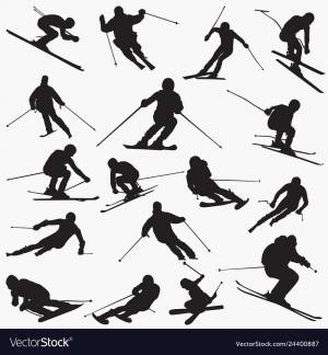 Трафарет лыжника