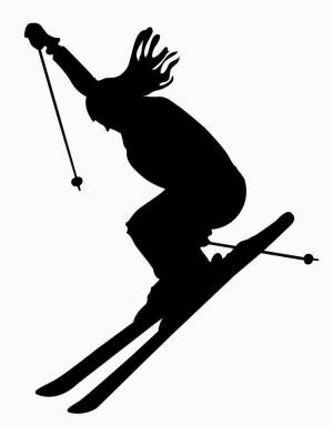 Трафарет лыжника