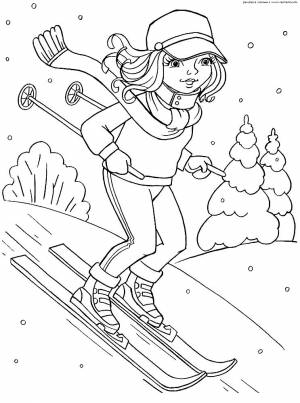 Раскраска Лыжи