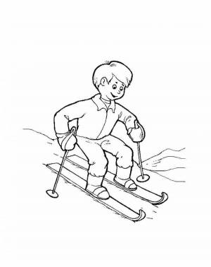 Раскраски Катание на лыжах