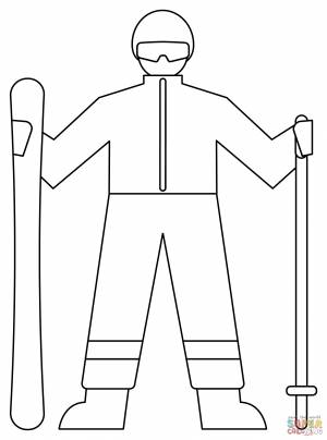 Раскраска лыжник