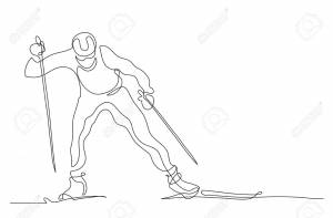 Рисунок лыжника карандашом