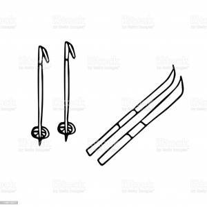 Рисунок карандашом лыжи для детей