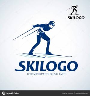 Логотип лыжника, иллюстрация Векторное изображение ©ideasign 135099050