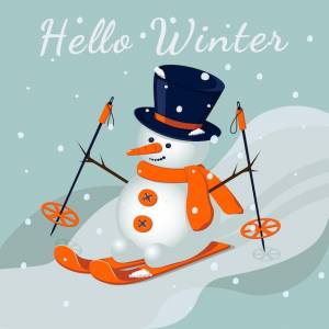 Снеговик на лыжах