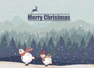 Снеговик на лыжах изображение_Фото номер 400084377_PSD Формат изображения_ru