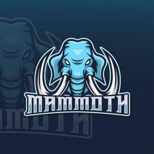Шаблон игрового логотипа талисмана мамонта